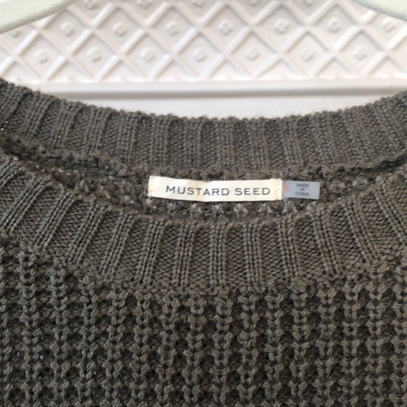 DONATED NastyGal/Mustard Seed Olive Cropped Sweater - Picture 3 of 6